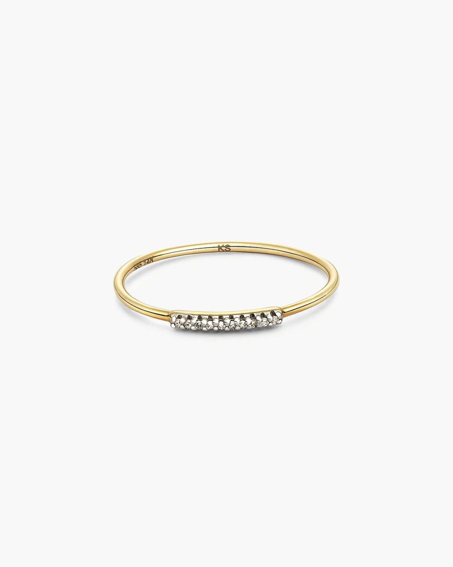 Kendra Scott Rings | Mila 14K Yellow Gold Band Ring In White Diamond