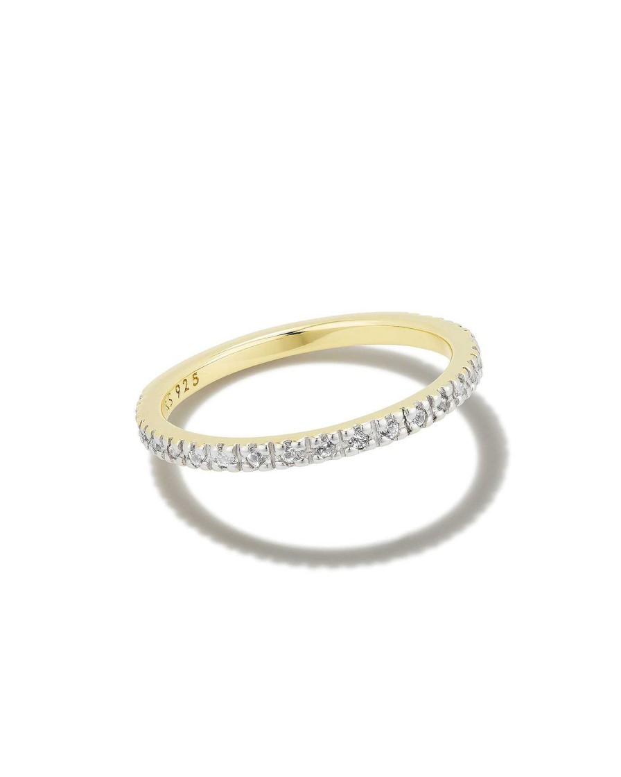 Kendra Scott Rings | Arynn 18K Gold Vermeil Band Ring In White Sapphire