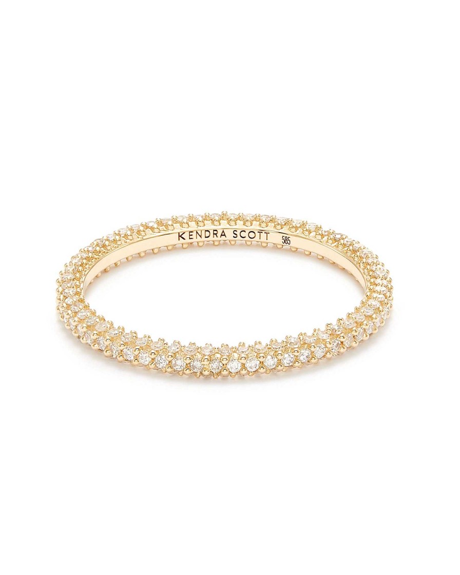 Kendra Scott Rings | Remi 14K Yellow Gold Band Ring In White Diamonds