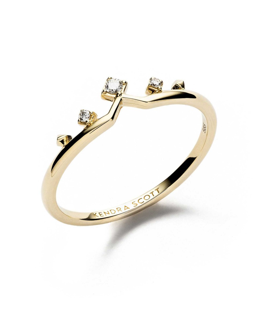 Kendra Scott Rings | Michelle 14K Yellow Gold Band Ring In White Diamond