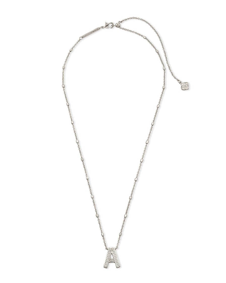 Kendra Scott Necklaces | Letter A Pendant Necklace In Silver