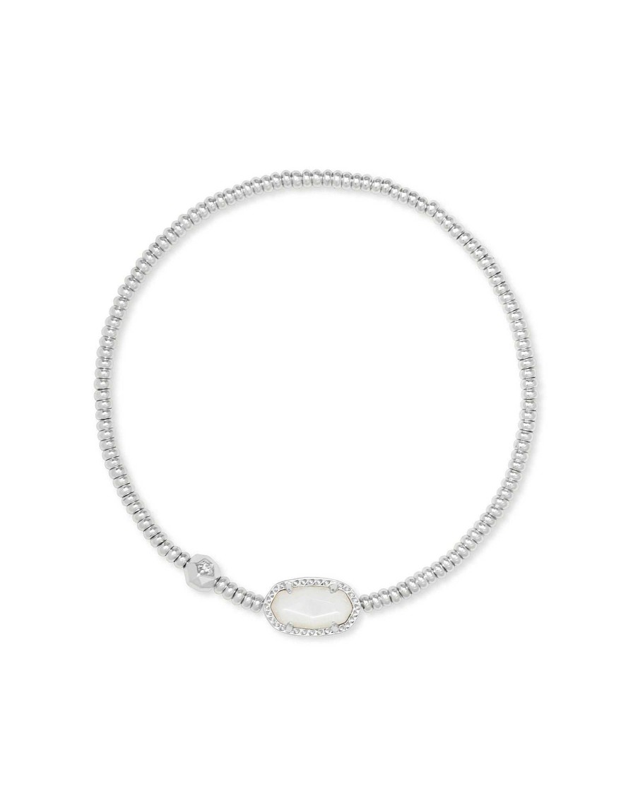 Kendra Scott Bracelets | Grayson Silver Stretch Bracelet In Ivory Mother-Of-Pearl