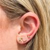 Kendra Scott Earrings | Haven Gold Crystal Heart Single Stud Earring In White Crystal