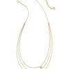 Kendra Scott Necklaces | Mayel Gold Multi Strand Necklace In White Crystal