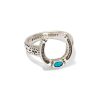 Kendra Scott Rings | Noble Vintage Silver Horseshoe Cocktail Ring In Variegated Dark Teal Magnesite