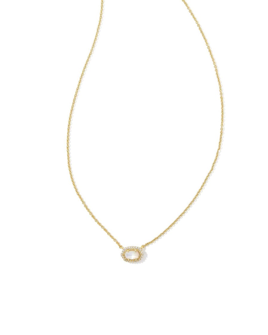 Kendra Scott Necklaces | Chelsea Gold Pendant Necklace In Ivory Mother-Of-Pearl