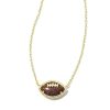 Kendra Scott Necklaces | Football Gold Short Pendant Necklace In Orange Goldstone