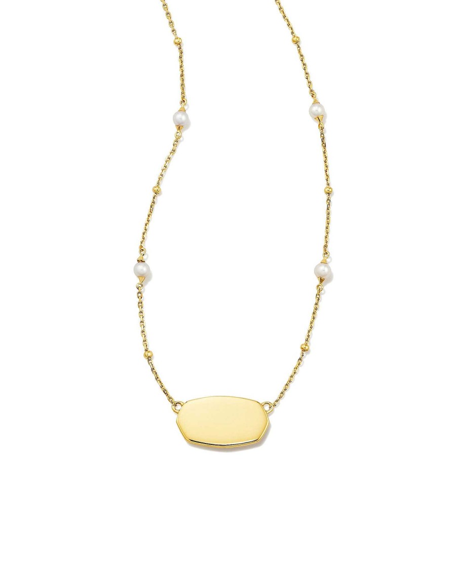 Kendra Scott Necklaces | Elisa Pearl 18K Gold Vermeil Pendant Necklace In White Pearl