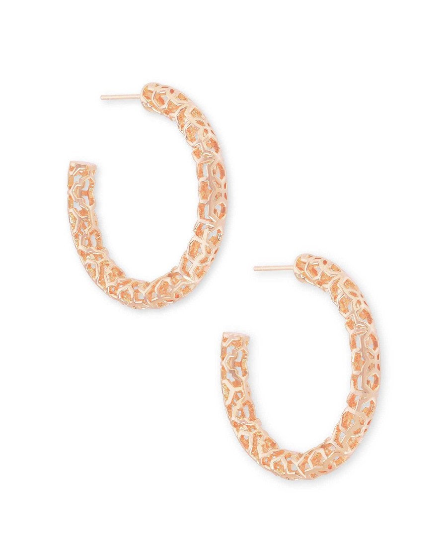 Kendra Scott Earrings | Maggie Small Hoop Earrings In Gold Filigree