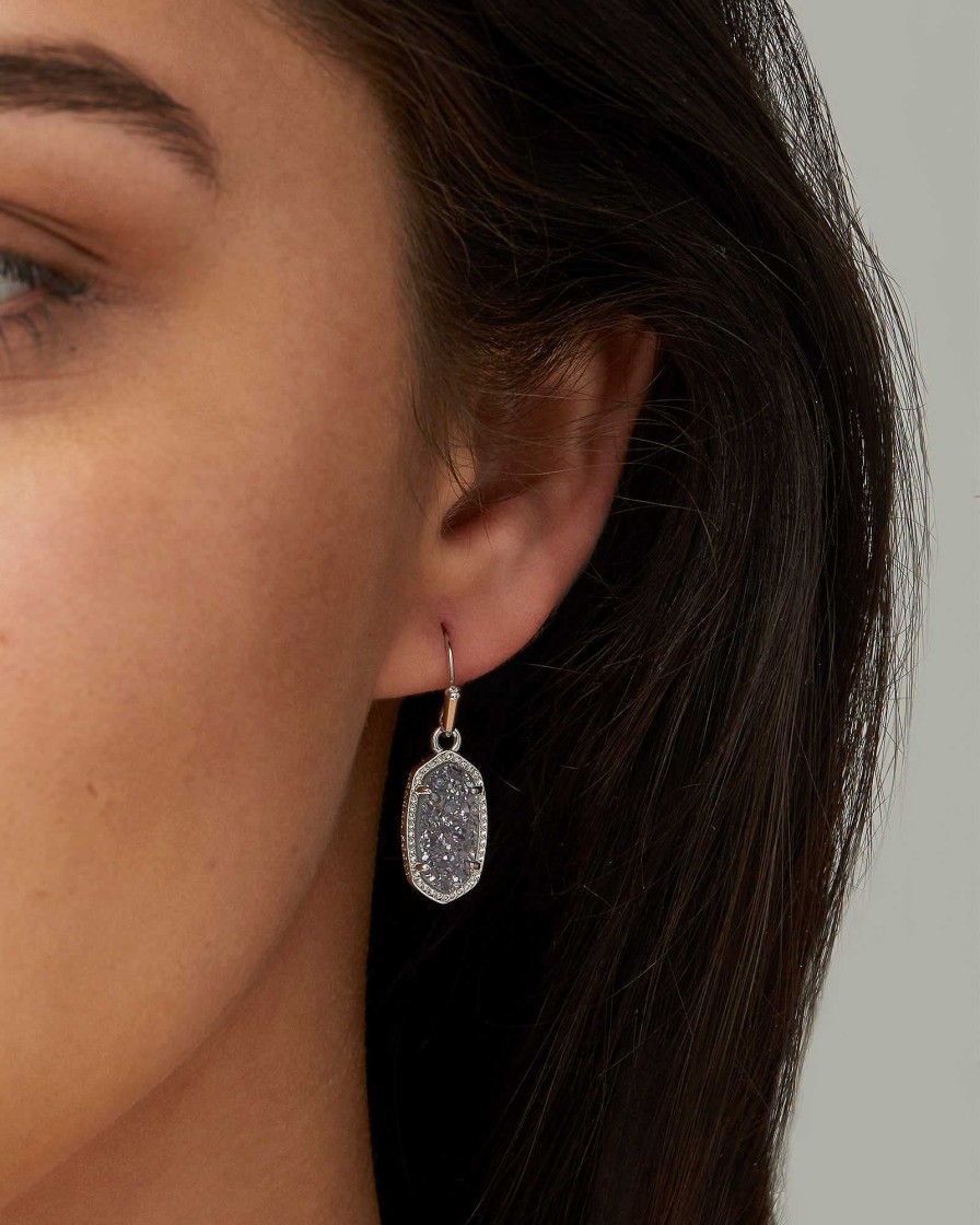 Kendra Scott Earrings | Lee Silver Drop Earrings In Platinum Drusy