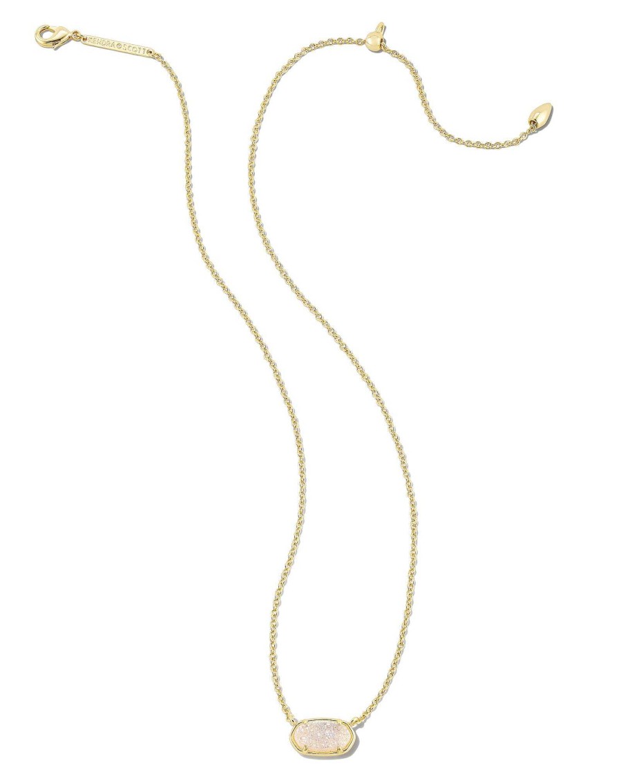 Kendra Scott Necklaces | Grayson Gold Pendant Necklace In Iridescent Drusy