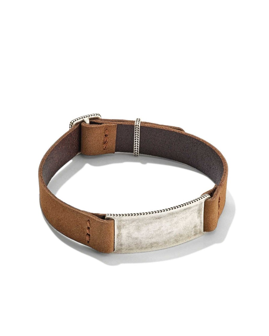 Kendra Scott Bracelets | Maverick Oxidized Sterling Silver Leather Bracelet In Brown Leather