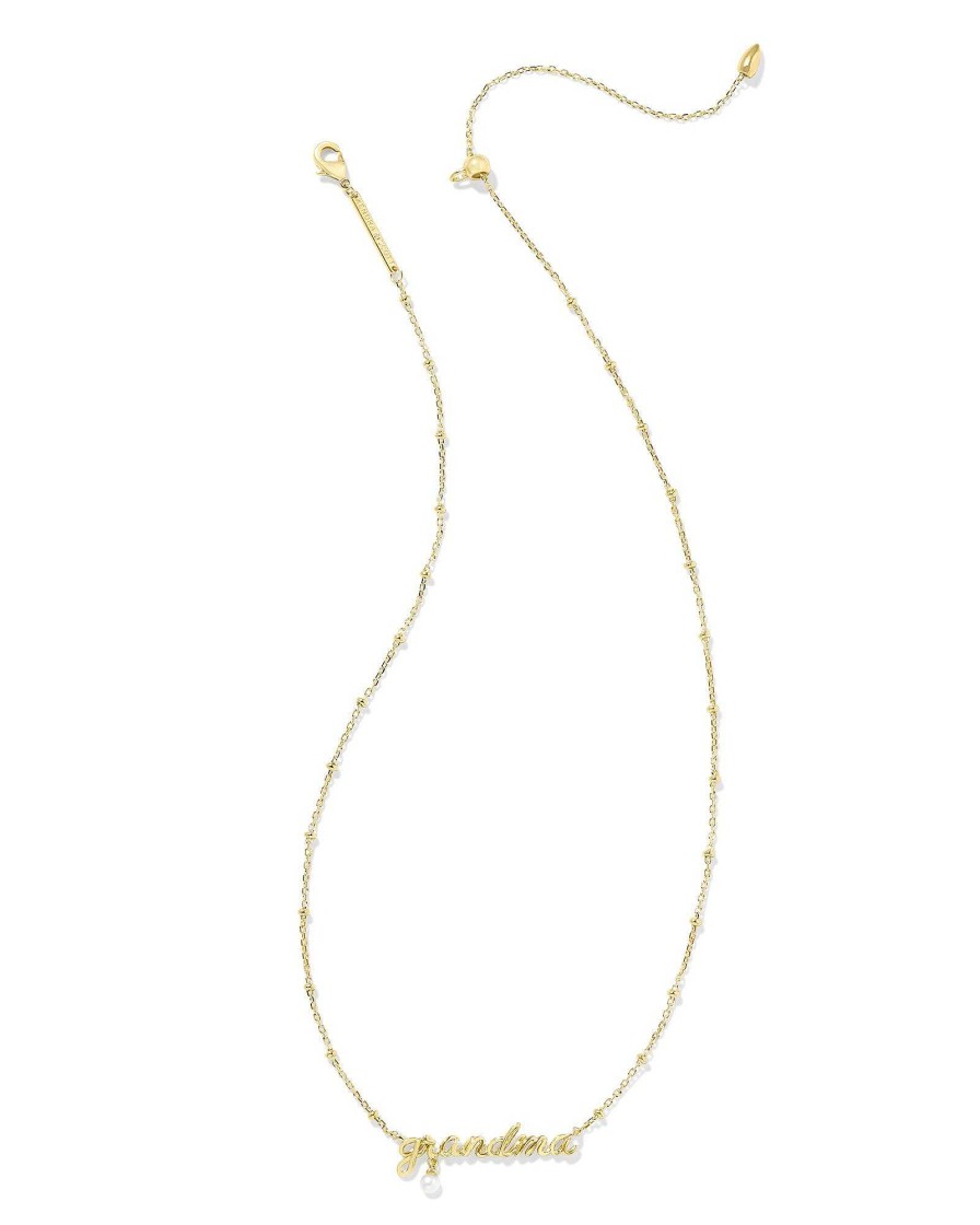 Kendra Scott Necklaces | Grandma Script Pendant Necklace In Gold