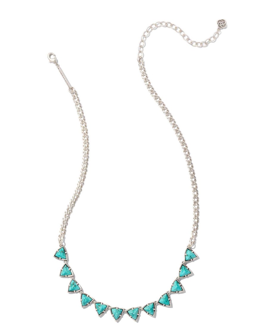 Kendra Scott Necklaces | Robby Vintage Silver Strand Necklace In Variegated Turquoise Magnesite