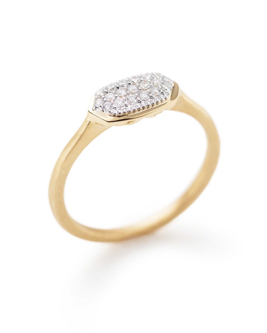 Kendra Scott Rings | Isa Ring In Pave Diamond And 14K Yellow Gold