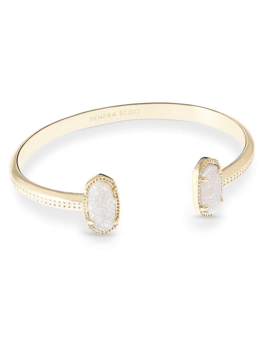 Kendra Scott Bracelets | Elton Gold Cuff Bracelet In Iridescent Drusy