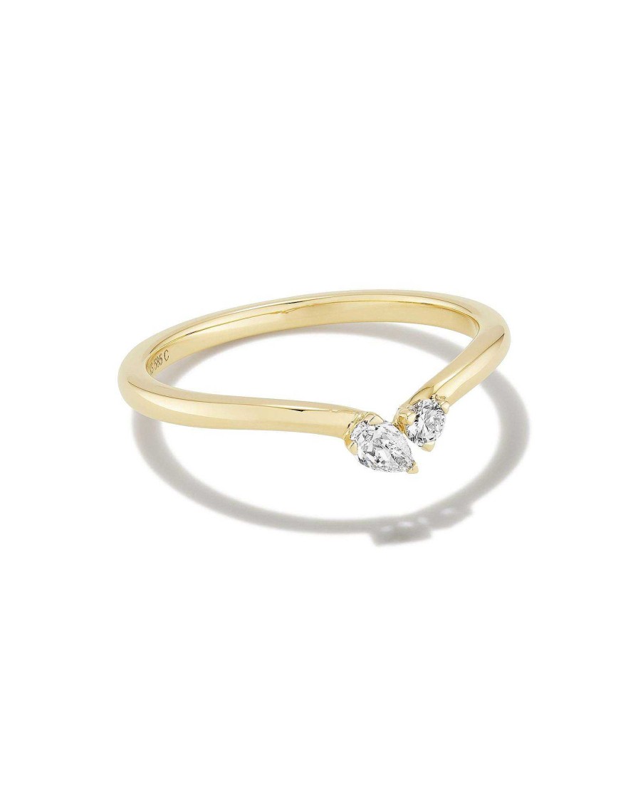 Kendra Scott Rings | Lab Grown White Diamond Toi Et Moi Band Ring In 14K Yellow Gold