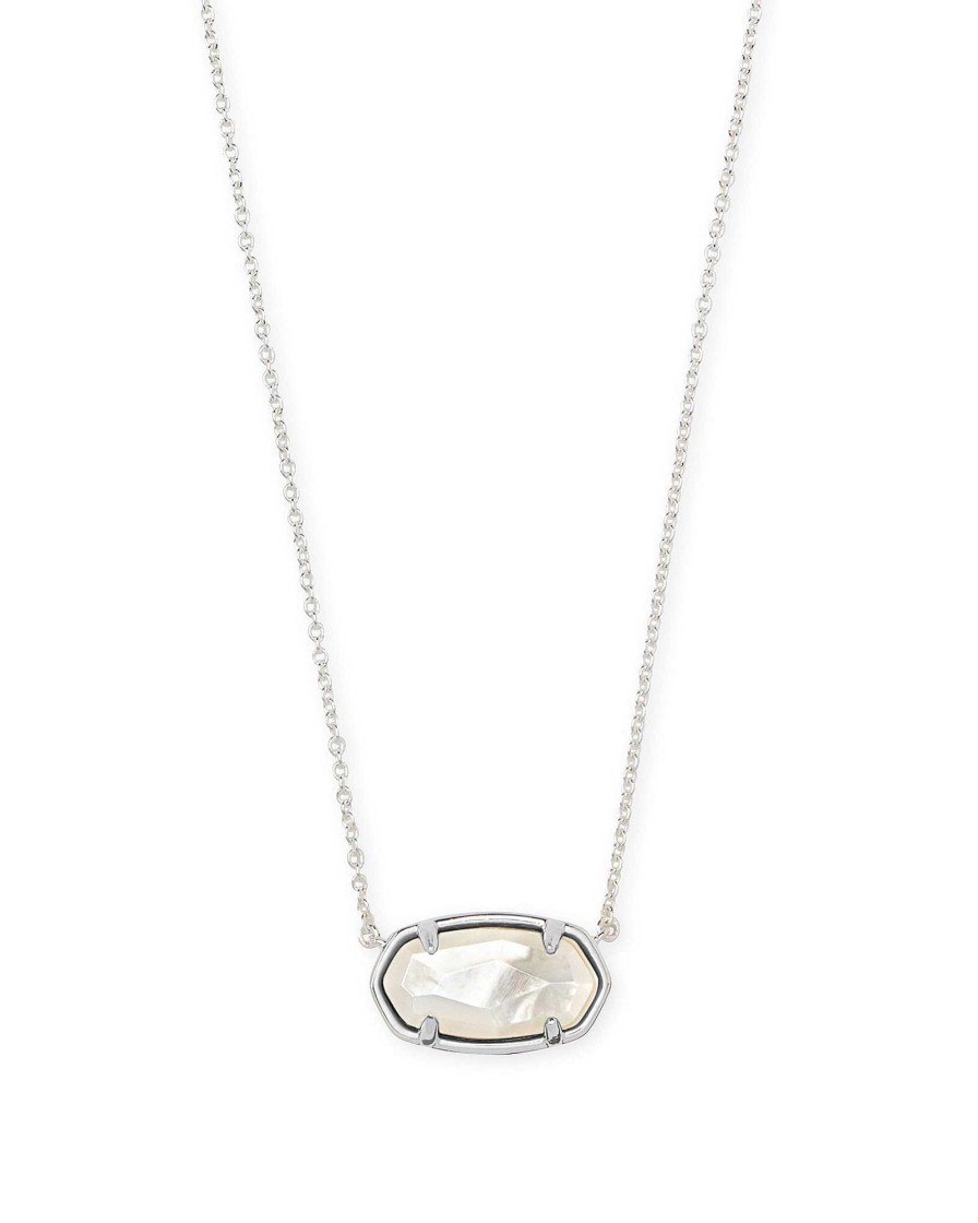 Kendra Scott Necklaces | Elisa Sterling Silver Pendant Necklace In Ivory Mother-Of-Pearl