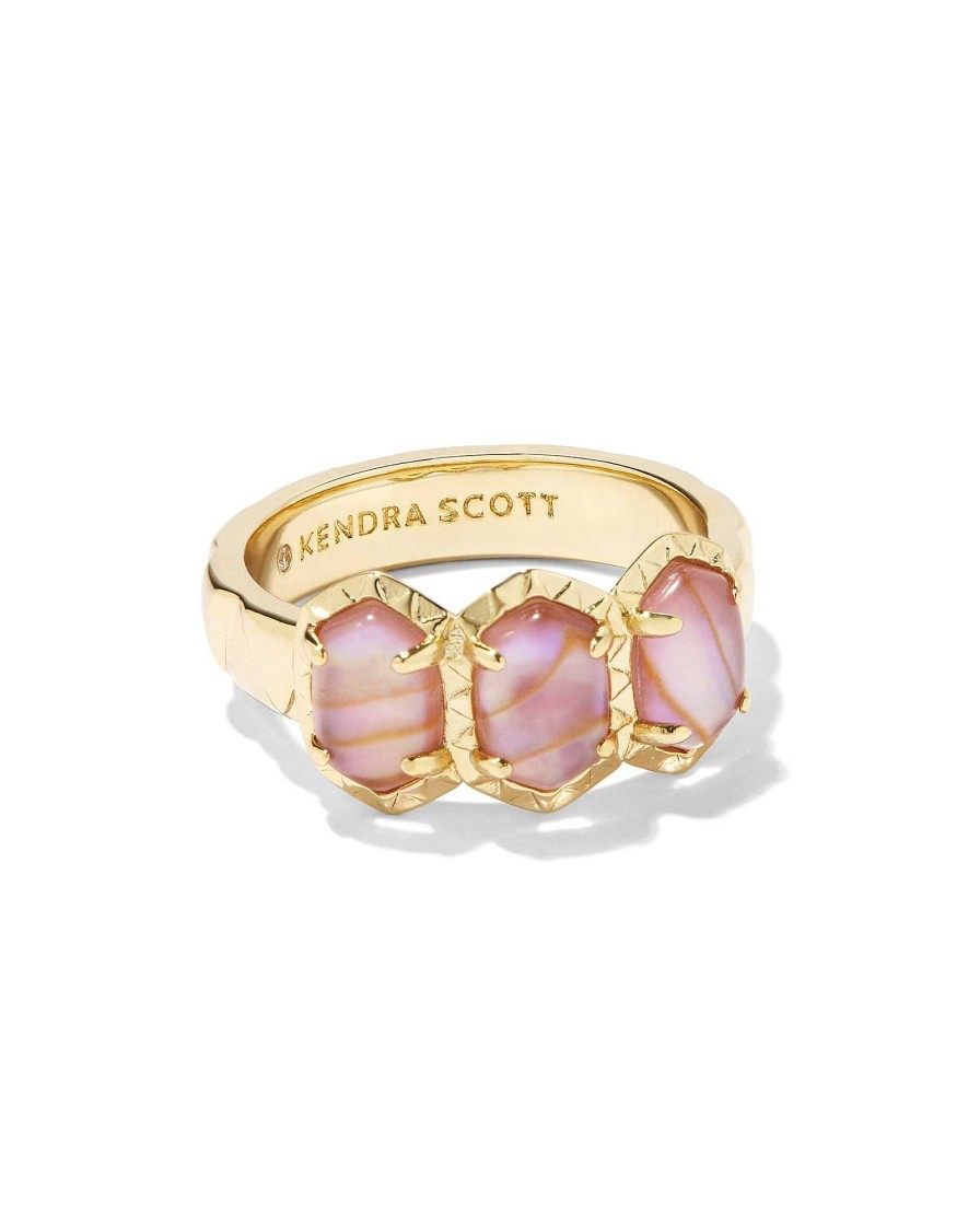 Kendra Scott Rings | Daphne Gold Band Ring In Light Pink Iridescent Abalone