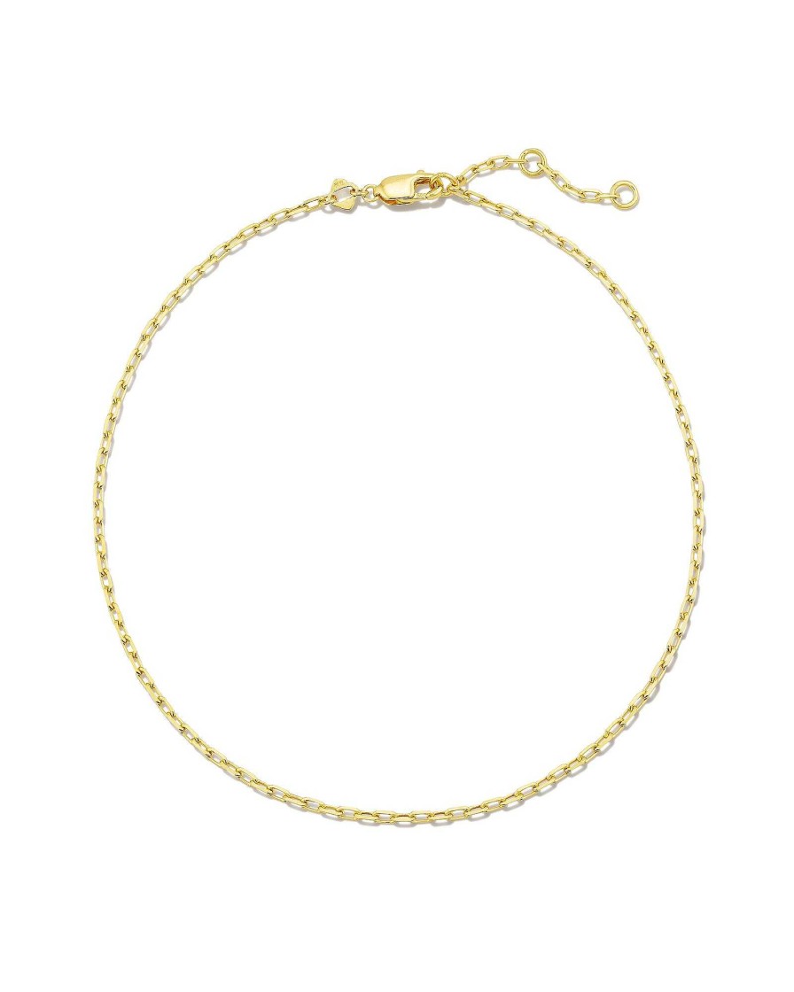 Kendra Scott Demi-Fine Jewelry | Mini Paperclip Chain Anklet In 18K Gold Vermeil