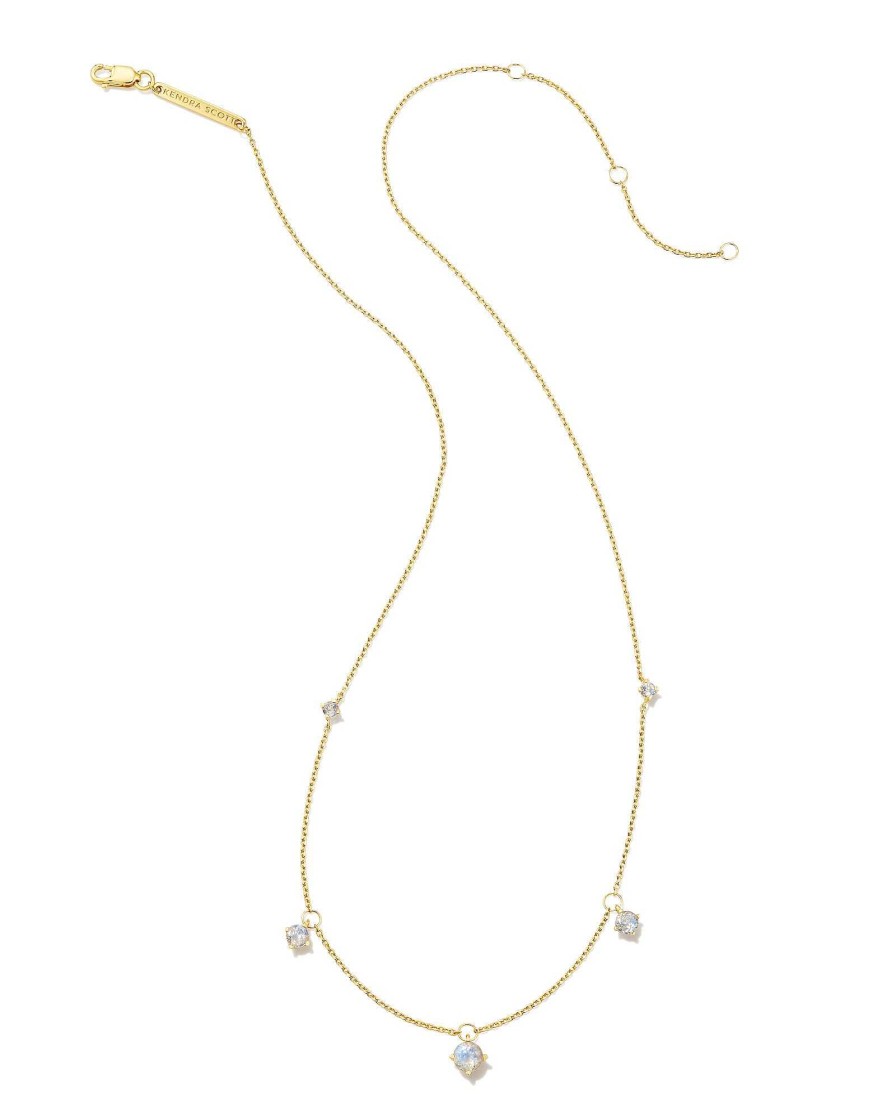 Kendra Scott Necklaces | Blakely 18K Gold Vermeil Strand Necklace In Rainbow Moonstone