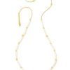 Kendra Scott Necklaces | Brooklyn Pearl 18K Gold Vermeil Strand Necklace In White Pearl