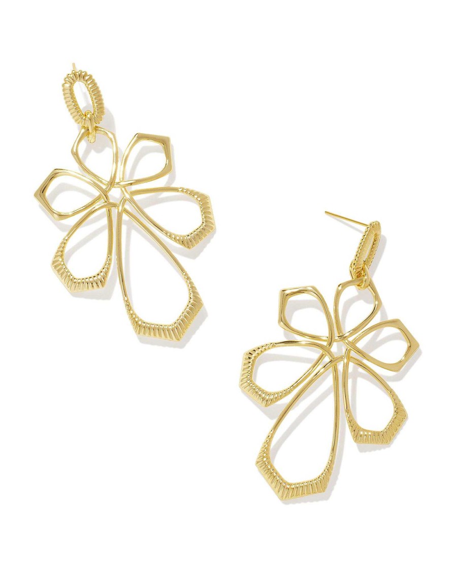 Kendra Scott Earrings | Layne Metal Statement Earrings In Gold