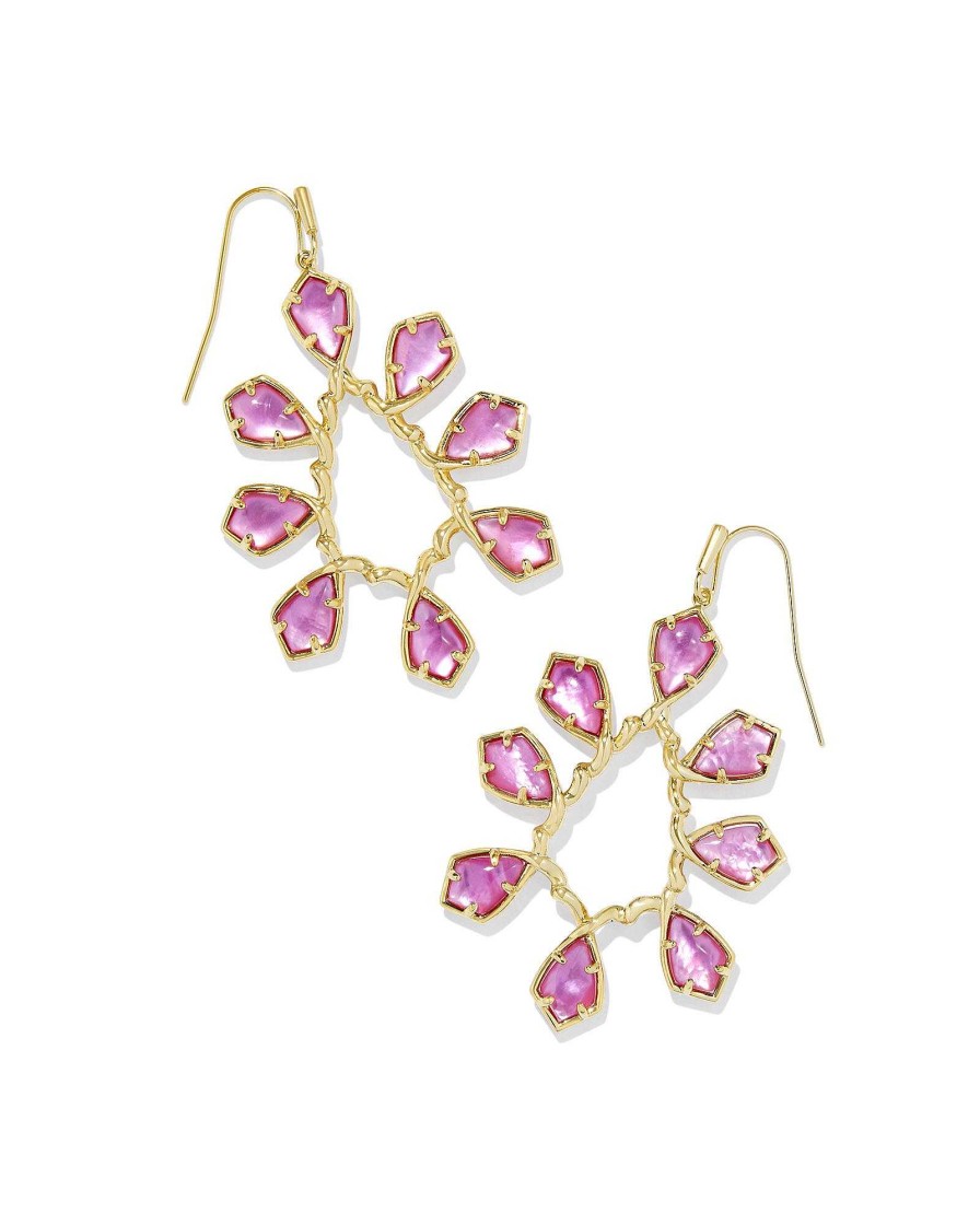 Kendra Scott Earrings | Camry Gold Open Frame Earrings In Azalea Illusion