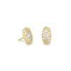 Kendra Scott Earrings | Grayson Gold Stud Earrings In White Crystal