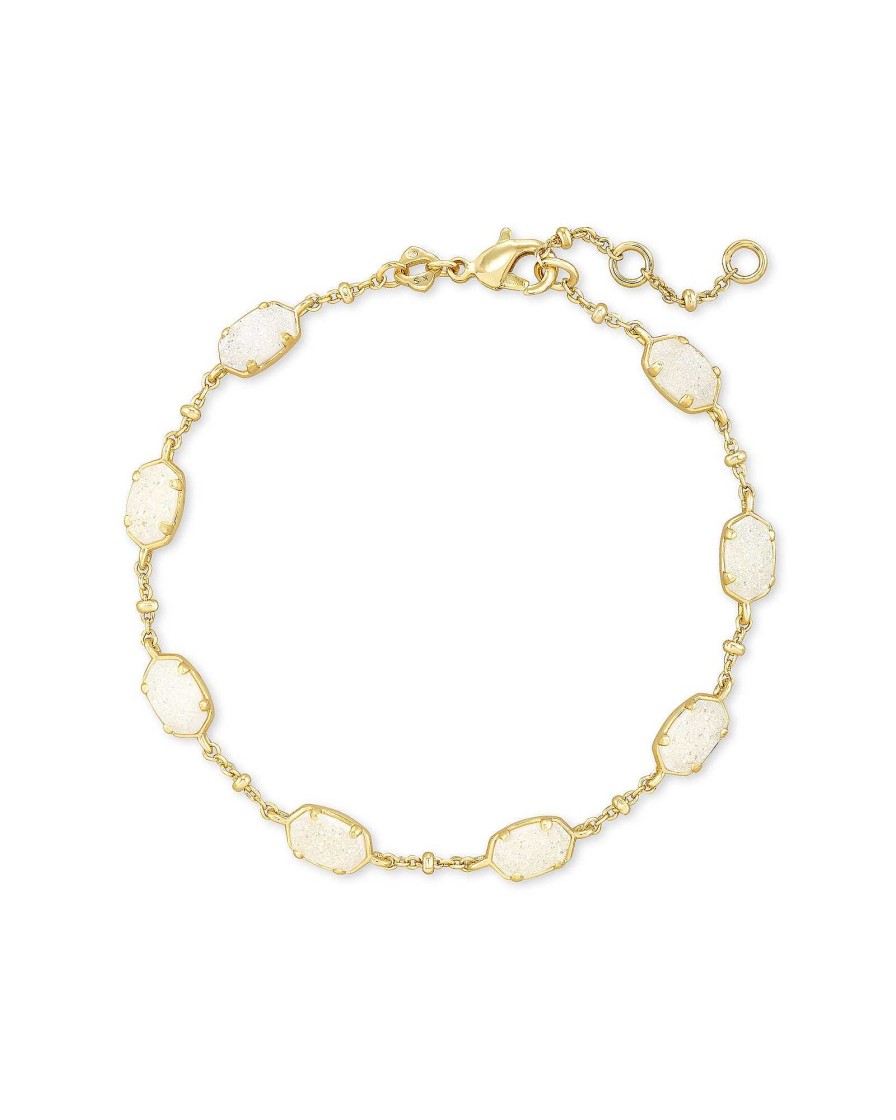 Kendra Scott Bracelets | Emilie Gold Chain Bracelet In Iridescent Drusy