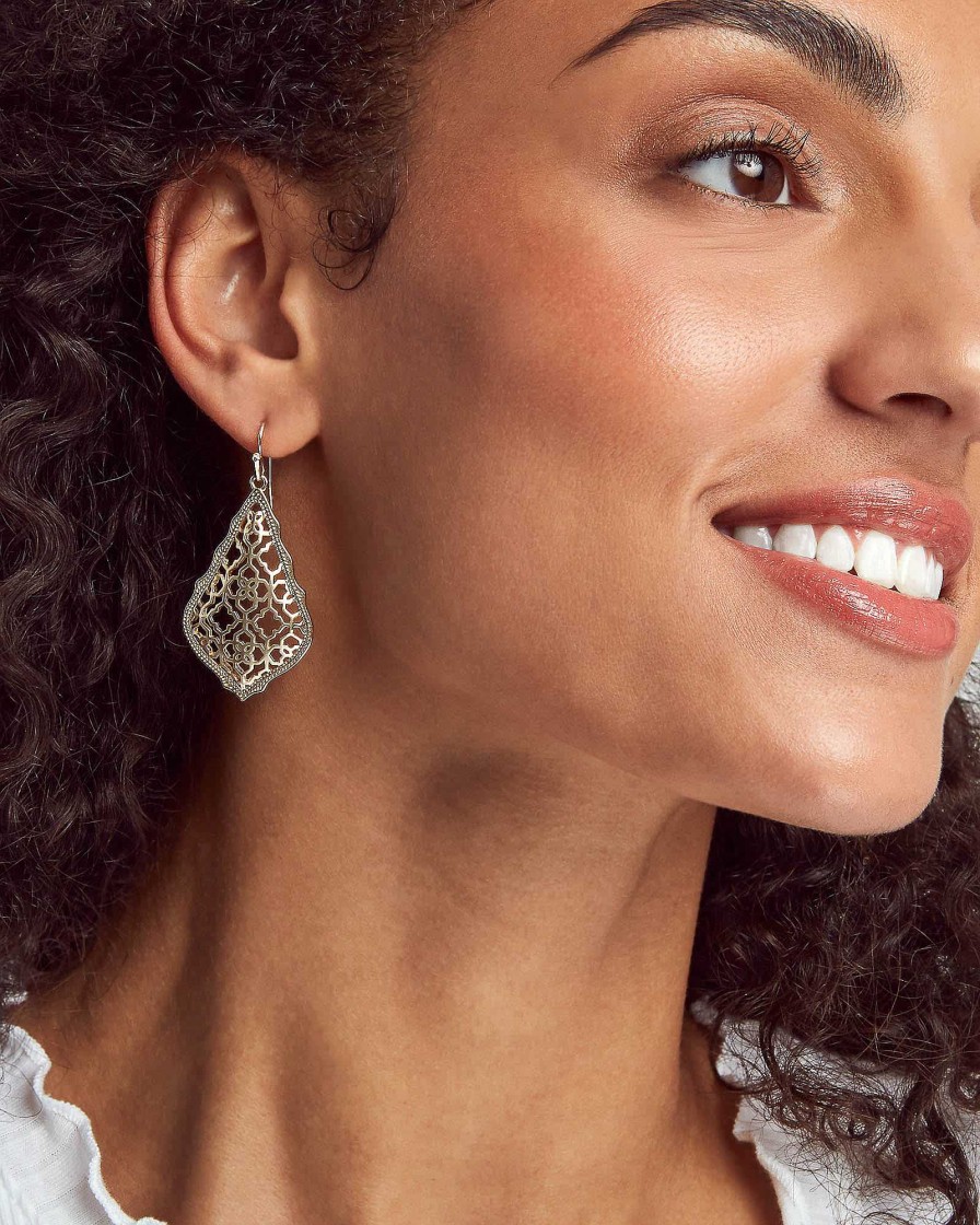 Kendra Scott Earrings | Addie Silver Drop Earrings In Silver Filigree Mix