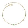 Kendra Scott Bracelets | Michelle 14K Yellow Gold Delicate Chain Bracelet In Emerald