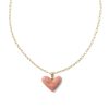 Kendra Scott Necklaces | Poppy Vintage Gold Small Long Pendant Necklace In Blush Pink Quartzite