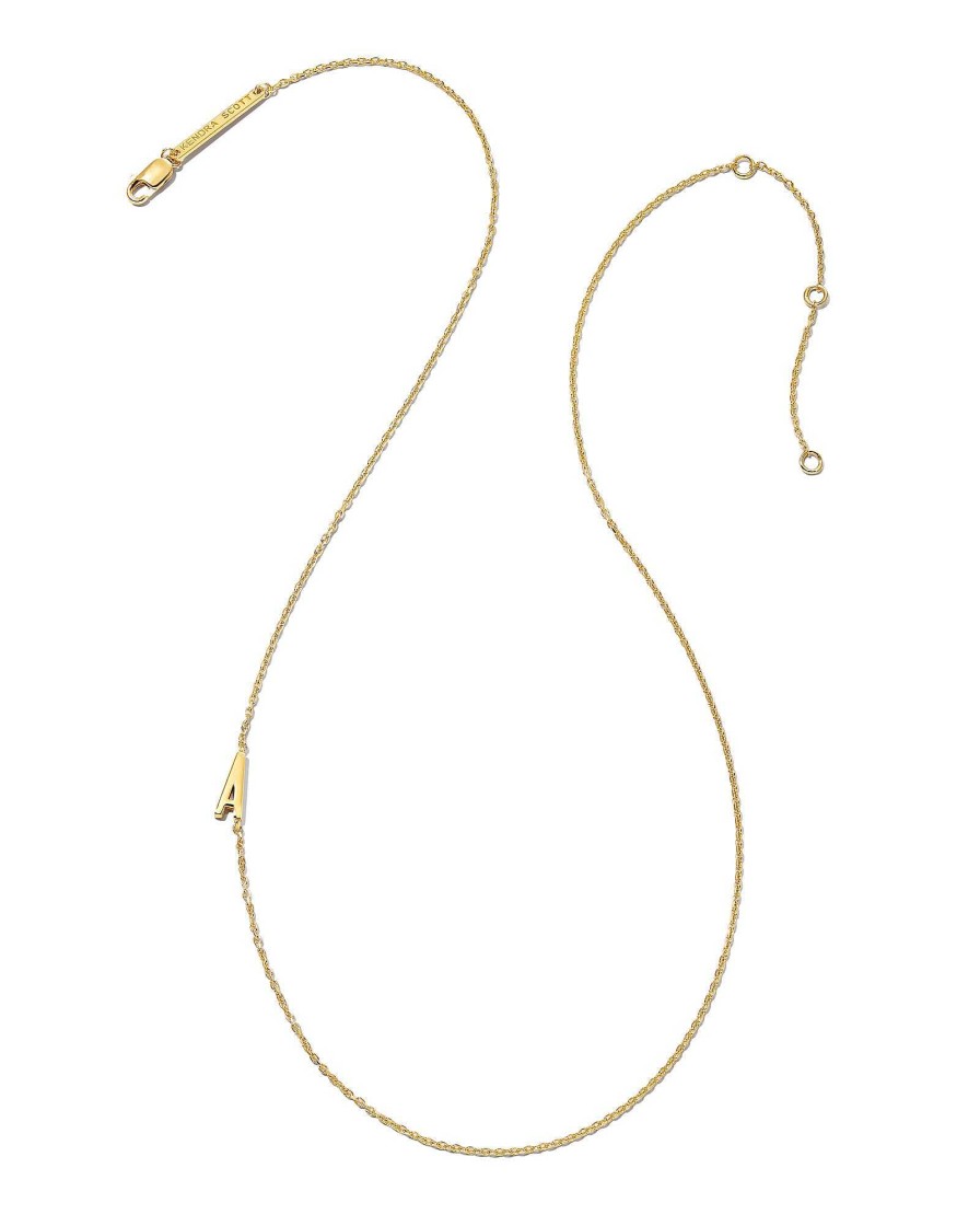 Kendra Scott Necklaces | Letter A Inline Initial Necklace In 18K Gold Vermeil