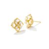 Kendra Scott Earrings | Dira Stone Gold Stud Earrings In Ivory Mix