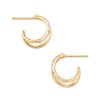 Kendra Scott Earrings | Astrid 14K Yellow Gold Split Hoop Earrings In White Diamond