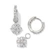 Kendra Scott Earrings | Dira Convertible Silver Crystal Huggie Earrings In White Crystal