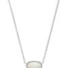 Kendra Scott Necklaces | Elisa Silver Pendant Necklace In White Kyocera Opal