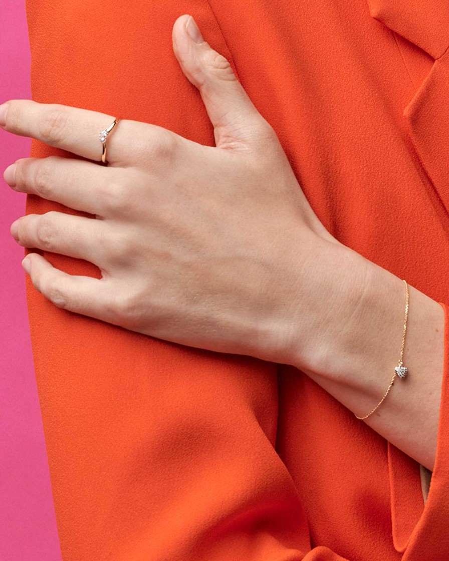 Kendra Scott Bracelets | Madeline 14K Yellow Gold Delicate Chain Bracelet In White Diamond