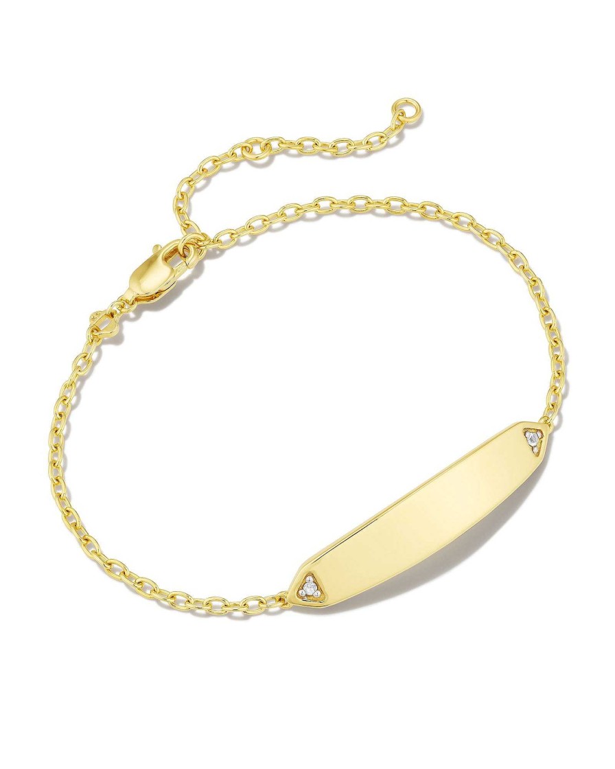 Kendra Scott Bracelets | Tinsley 18K Gold Vermeil Chain Bracelet In White Topaz