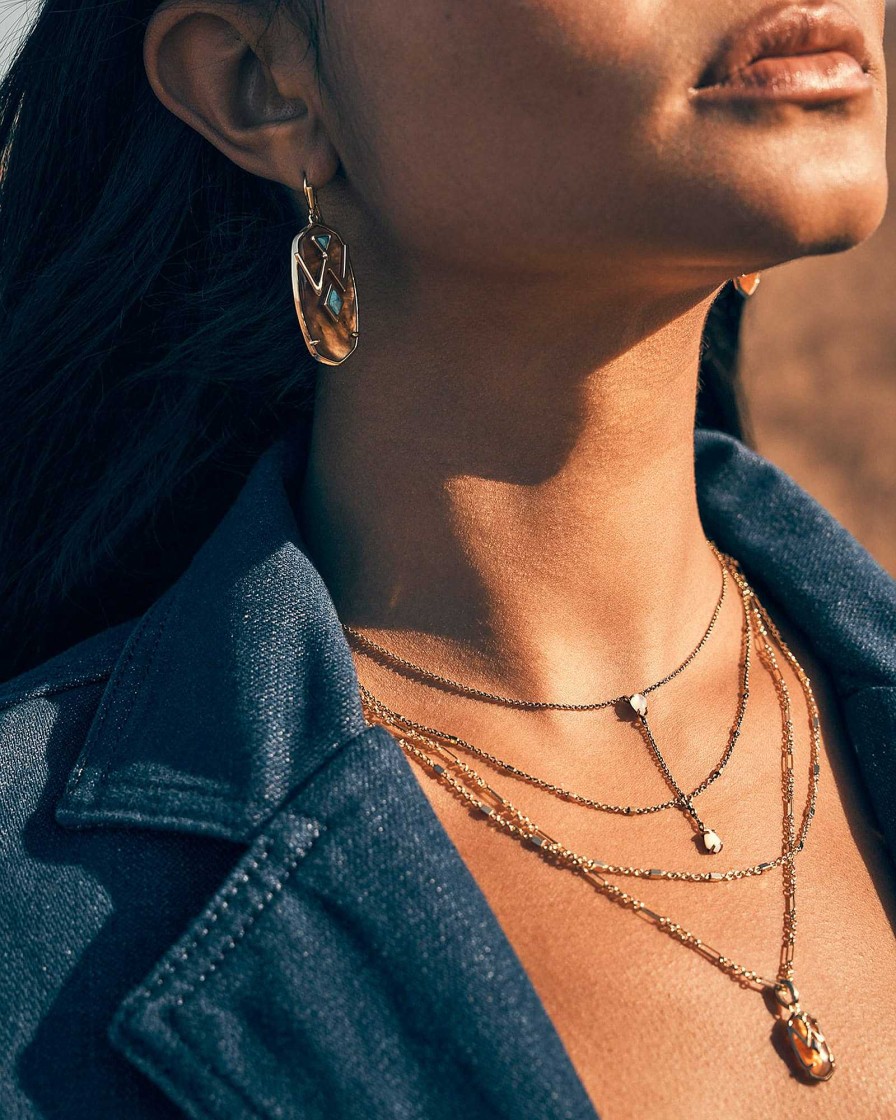 Kendra Scott Necklaces | Wrangler® X Yellow Rose By Kendra Scott Laurel Vintage Gold Multi Strand Necklace In Ivory Mother Of Pearl