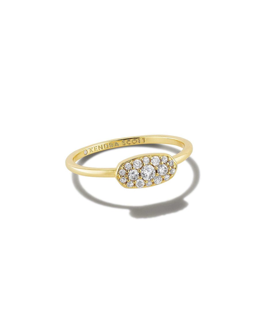 Kendra Scott Rings | Grayson Gold Band Ring In White Crystal