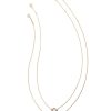 Kendra Scott Necklaces | Abbie 14K Yellow Gold Pendant Necklace In White Diamond