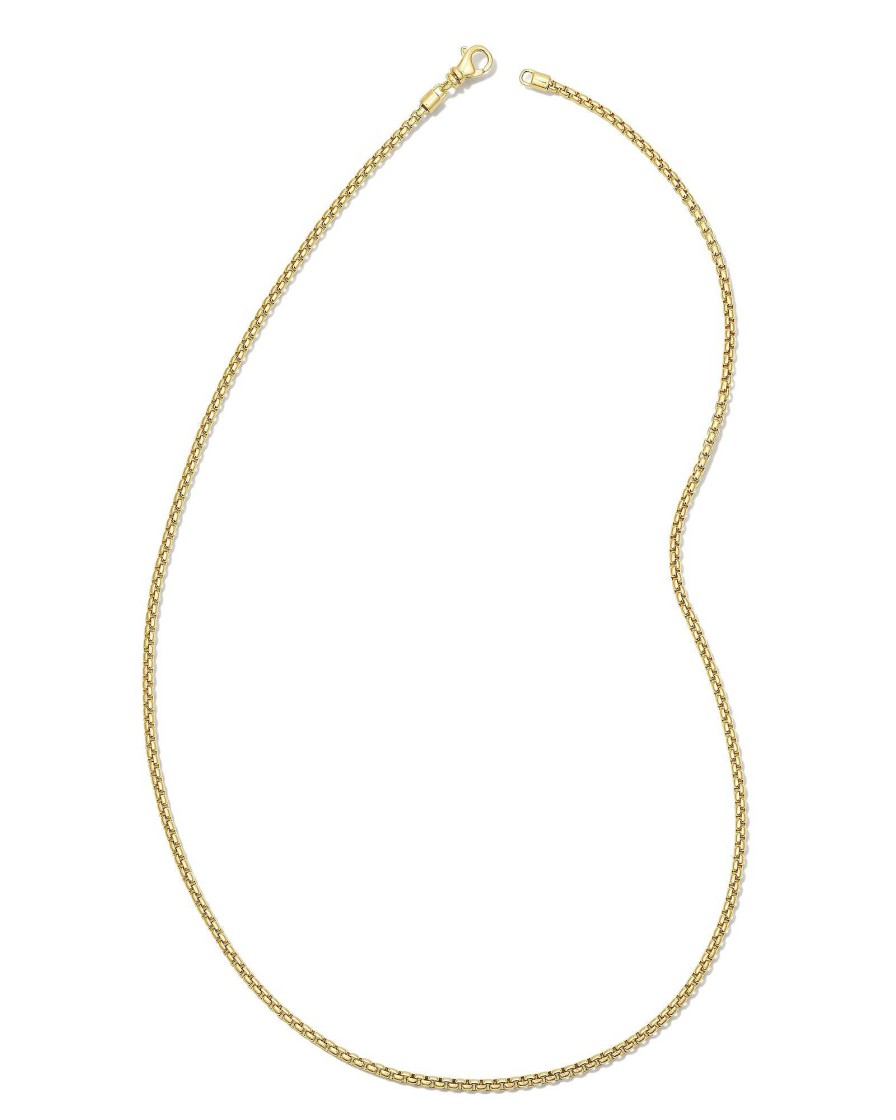 Kendra Scott Necklaces | Beck 22" Thin Round Box Chain Necklace In 18K Gold Vermeil