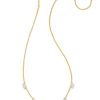 Kendra Scott Necklaces | Cailin Gold Crystal Strand Necklace In White Crystal