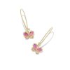 Kendra Scott Earrings | Mae Gold Butterfly Wire Drop Earrings In Azalea Pink Mix