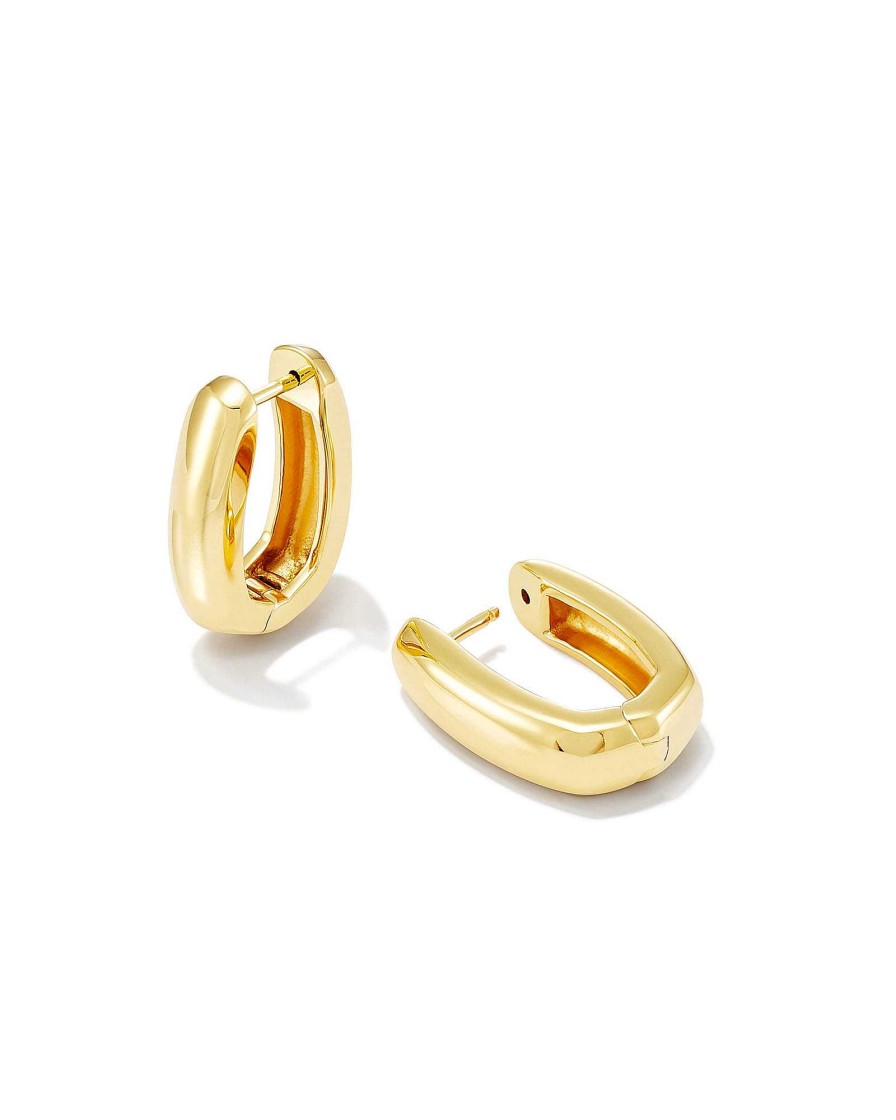 Kendra Scott Earrings | Ellen Wide Huggie Earrings In 18K Gold Vermeil