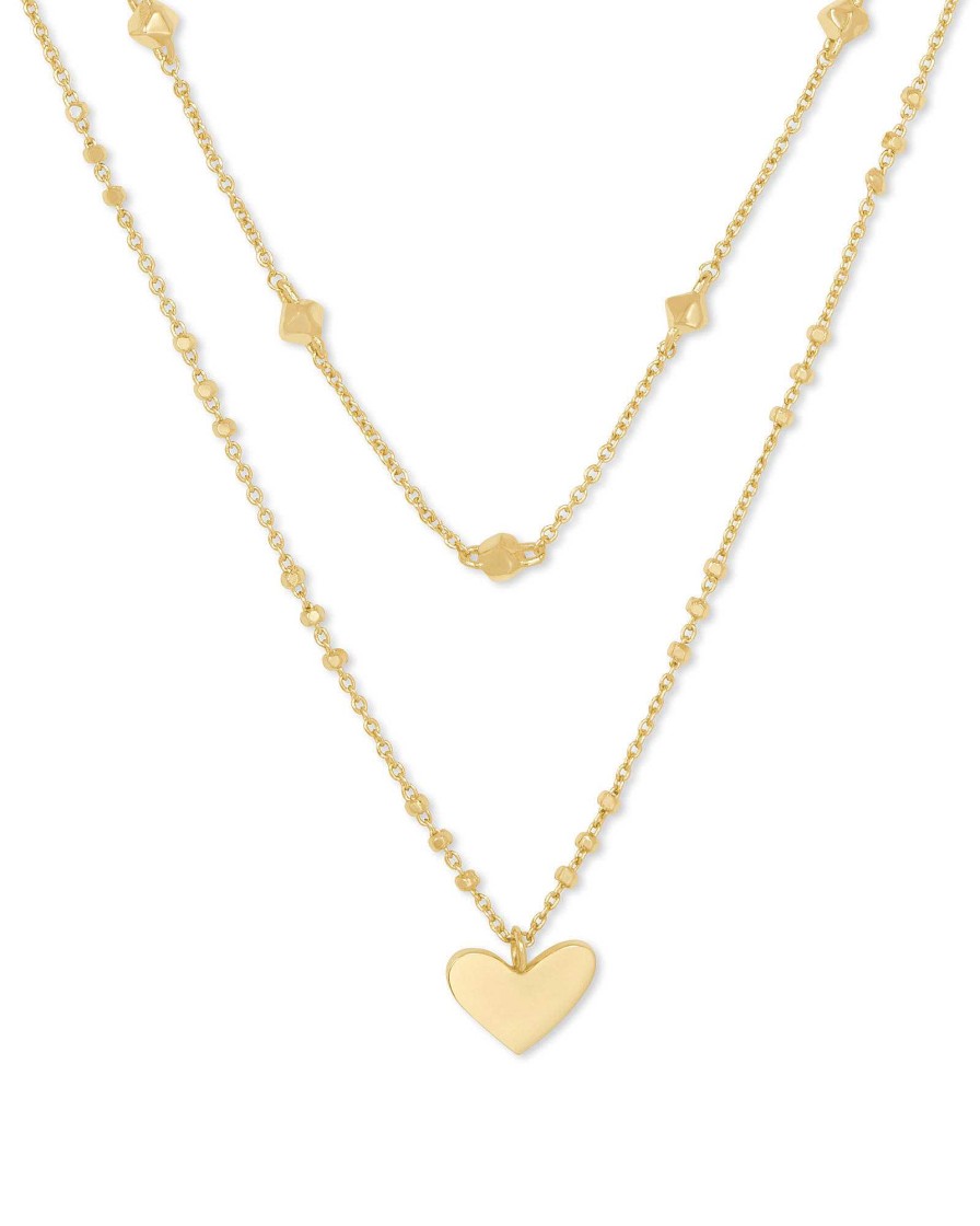 Kendra Scott Necklaces | Ari Heart Multi Strand Necklace In Gold