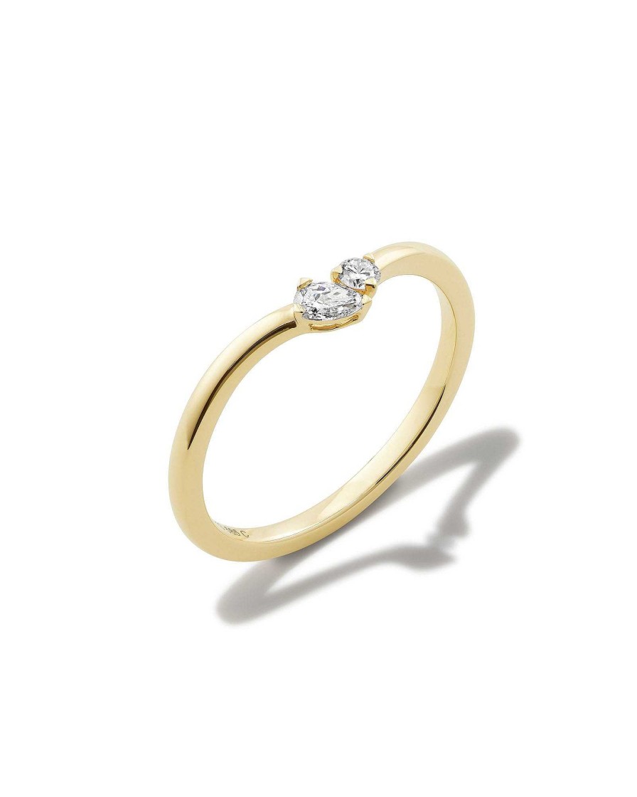 Kendra Scott Rings | Lab Grown White Diamond Toi Et Moi Band Ring In 14K Yellow Gold