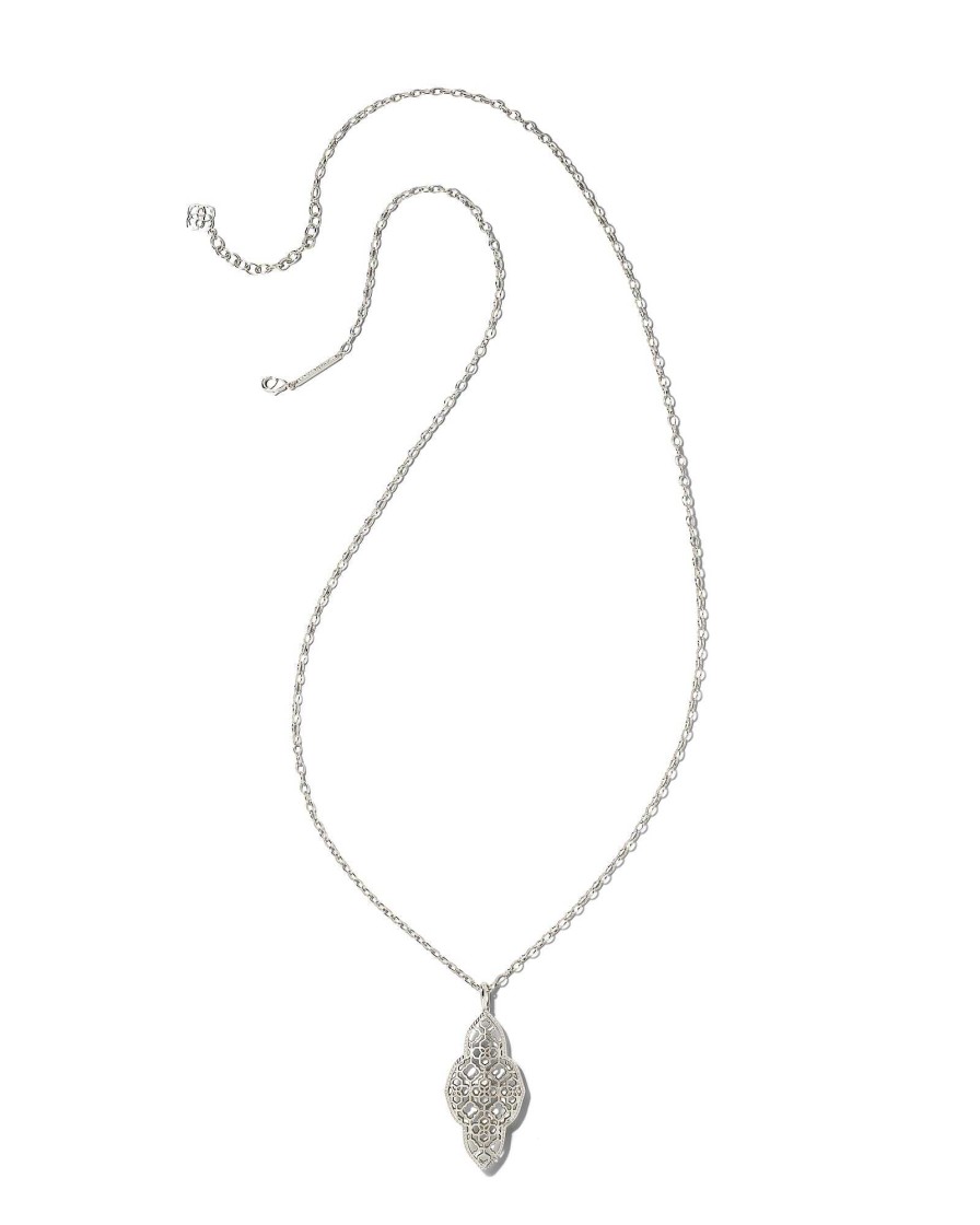 Kendra Scott Necklaces | Abbie Long Pendant Necklace In Silver